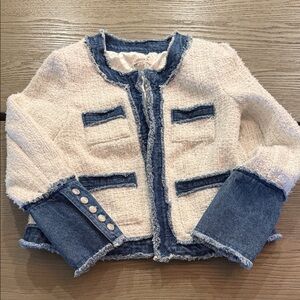 Nanette Lepore White and Denim Blazer-M